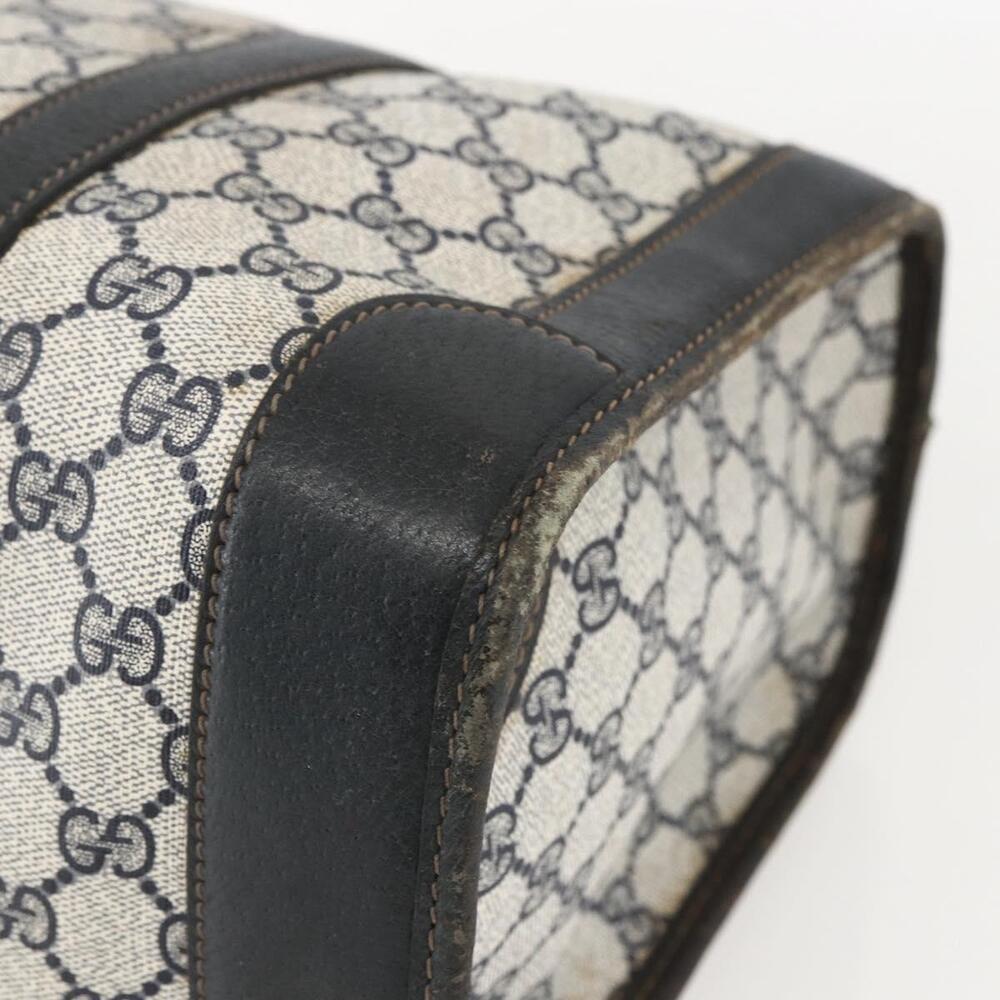 GUCCI GG Supreme Hand Bag PVC Navy Gold Auth ka1142 - Picture 15 of 16